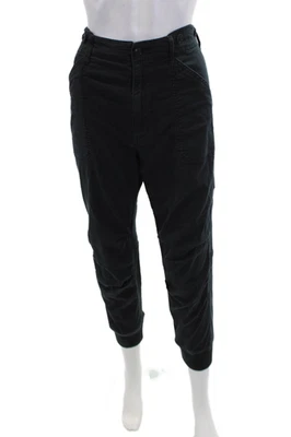 Pantalones de chándal cargo Vince de tiro alto con cremallera negros de algodón talla 8 para mujer Foto 1 de 4