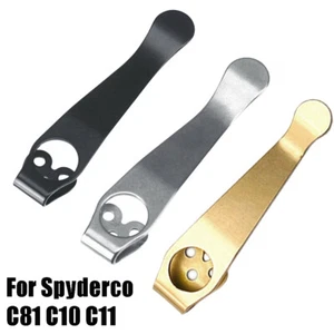 Stone Wash Black Titanium Deep Carry Pocket Clip For Spyderco PM2 Smock Delica^ - Picture 1 of 14