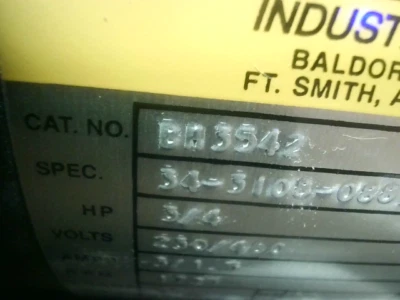 Baldor BM3542 Brake Motor 56F 0.75 HP 1725 RPM 208-230/460V-3-6 - New In Box - Image 1 of 4