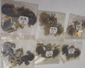 Vintage Brass Cabinet Backplate Lot of 12 with Keyhole / New Old Stock - Picture 1 of 7