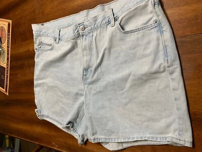 Pantalones cortos rectos holgados de tiro alto talla 20 azul marino antiguo para dama Foto 1 de 4