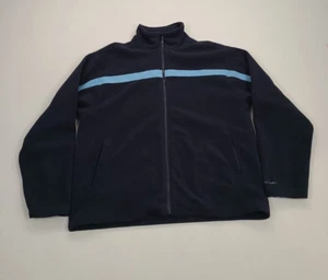 Old Navy Jacket Mens Medium Black Blue Full Zip Coat Fleece Comfort - Picture 1 of 8