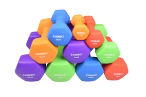 Exersci Neoprene Dumbbells 1-10kg Weights Pair Fitness Yoga Gym Dumbbells