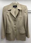 VTG Linda Allard Ellen Tracy Long Suit Jacket Coat Size 8 Beige W/ Shoulder Pads