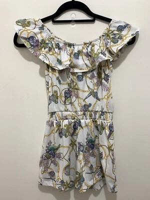Lovely Girls River Island Chain Shells Sea life Print Playsuit 9-10yrs🐚 - Image 1 of 4