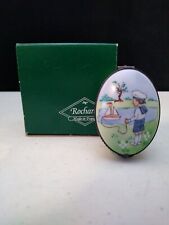 Limoges France ROCHARD Oval Hinged Trinket Box Sailor Boy w/Boat and Box