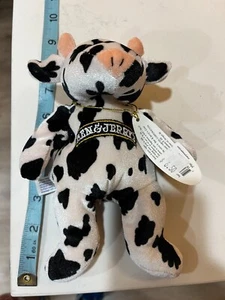 PLUSH 8 inch Beanie Ben & Jerry's Ice Cream Holstein Cow Black White Mary Meyer - Picture 1 of 4