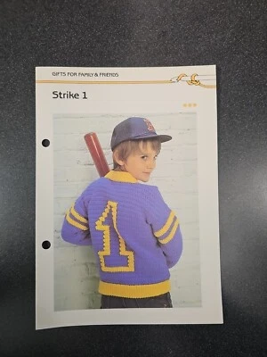 Strike 1 Crochet PATTERN INSTRUCTIONS FREE SHIPPING - Image 1 of 3