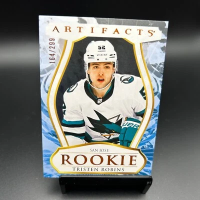 2023-24 UD Artifacts #191 Tristen Robins Copper RC /299 San Jose Sharks - Image 1 of 2