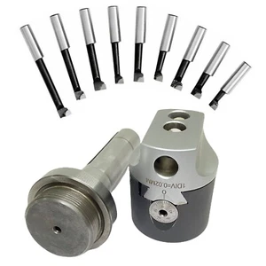 50mm NEW ADJUSTABLE BORING HEAD WITH R8 Shank & carbide boring bars 5 Pcs - Picture 1 of 5