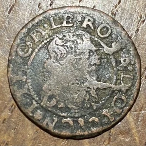 PIECE DOUBLE TOURNOIS 1634 SEIGNEURIE CUGNON. ARDENNES. (914) RARE !!! - Bild 1 von 2