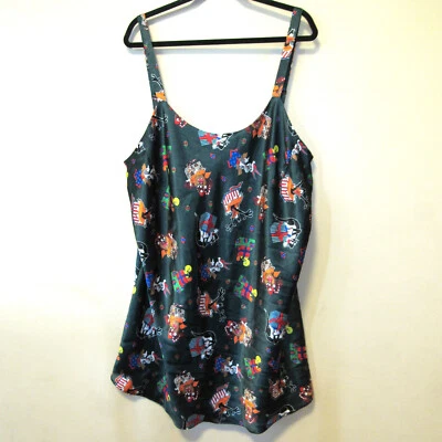 Vestido de noche vintage años 90 Navidad Looney Tunes para mujer Chemise satinado talla grande 3X Foto 1 de 4