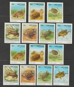 1989 Vietnam Stamps Turtles Scott # 1964-1970 Imperf. + Perforated MNH         - Picture 1 of 1