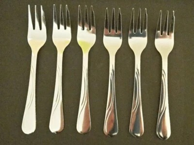 LOT DE 6 FOURCHETTES A DESSERT ET 4 CUILLERES A CAFE - INOX - Photo 1/2