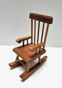 Vintage Shackman Wood Miniature Dollhouse Rocker~3.75" Tall - Picture 1 of 5