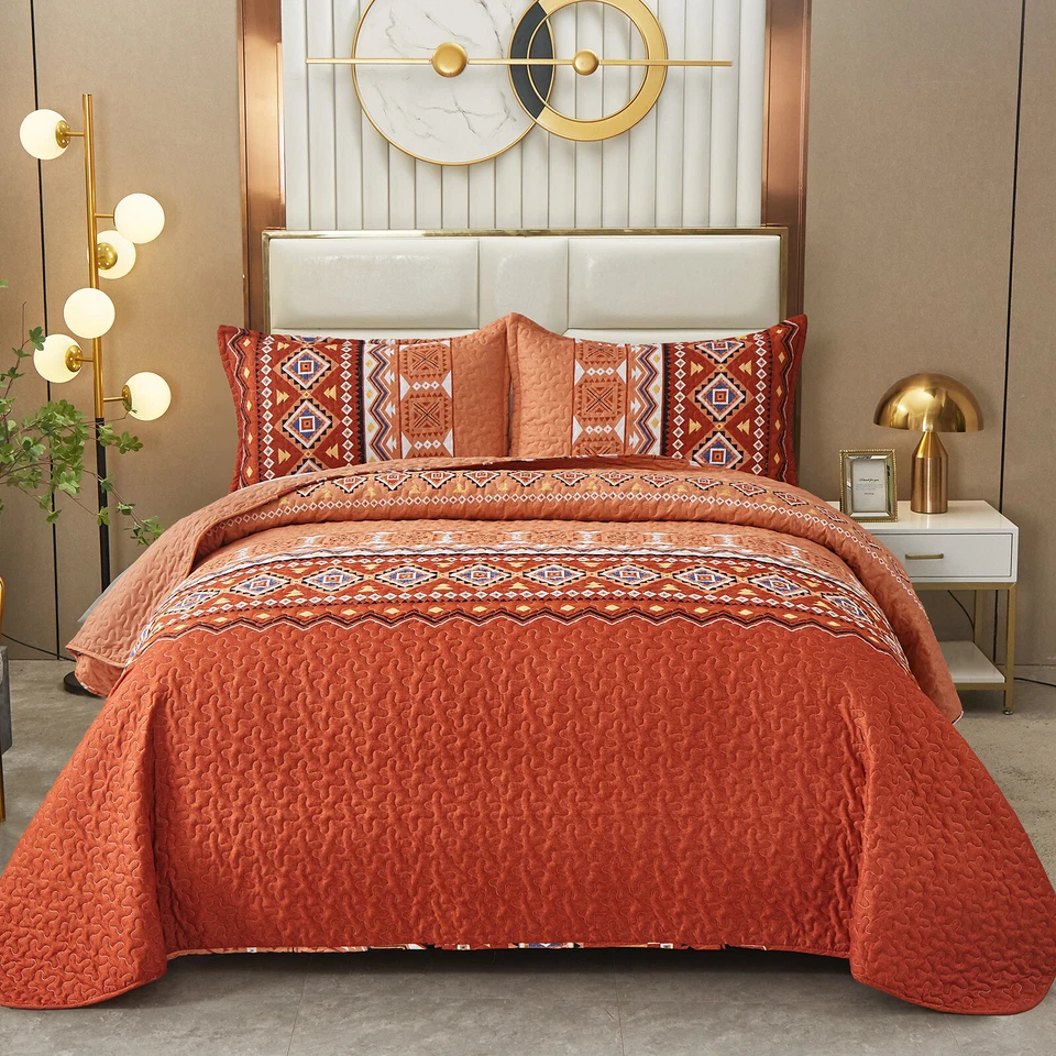 WONGS Queen King Juego de Edredón a Cuadros Reversible Suave Poliéster Microfibra Foto 1 de 1