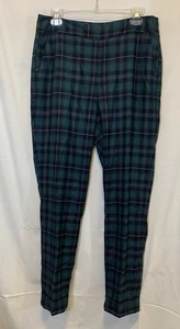 Talbots Womens Heritage Dress Pants Size 8 Green Blue Plaid Side Zip NWT New - Picture 1 of 10