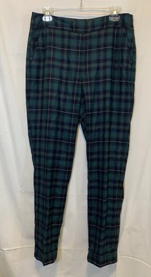 Talbots Womens Heritage Dress Pants Size 8 Green Blue Plaid Side Zip NWT New - Image 1 of 4