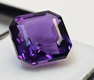 Piedra preciosa suelta natural corte Asscher amatista púrpura 10-11 quilates con certificación EGL - Imagen 1 de 7
