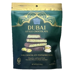 Edward Marc 5 oz DUBAI STYLE Dark Chocolate Bark Pistachio & Kataifi *BB 6/2026* - Picture 1 of 2