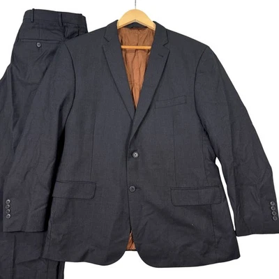 Jos A Bank Mens 42R Charcoal Wool Suit Slim Fit Two Button Jacket Pants 34x29 - Image 1 of 4