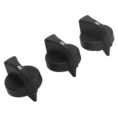 Black 3Pcs AC Heat Control Knob 121 0001 000 Heater Fan Speed Mode Climate - Image 1 of 4