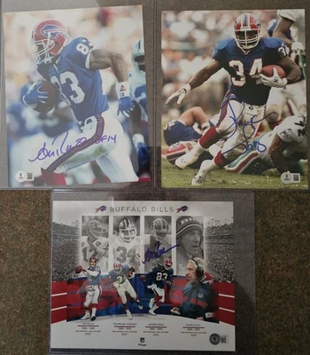 Lote 8x10 firmado por Buffalo Bills - Thurman Thomas & Andre Reed Salón de la fama NFL Foto 1 de 4