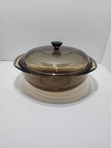 PYREX VISIONS 023-N 1.5 Liter Dish / Casserole Dish W/ Matching Lid Vintage - Picture 1 of 4