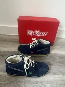 Botas de gamuza Kickers azul marino para mujer nuevas en caja talla UK 4 EU 37 - Imagen 1 de 9