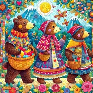 QPuzzles 256 Piece Square Jigsaw Puzzle - Audrey's Hatbox - Collecting Apples - Bild 1 von 1