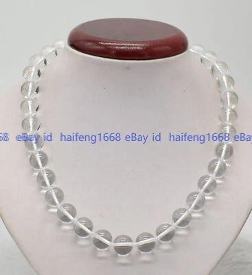 Natürlich 6-12mm Klarer Weiß Bergkristall Quarz Rund Edelstein Perlen Halskette - Bild 1 von 4