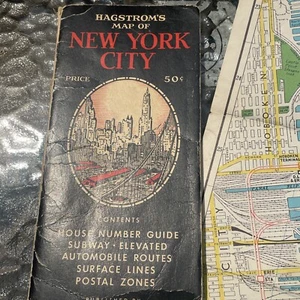 Vintage Hagstrom’s Map Of New York City House Number And Transit Guide - Picture 1 of 22