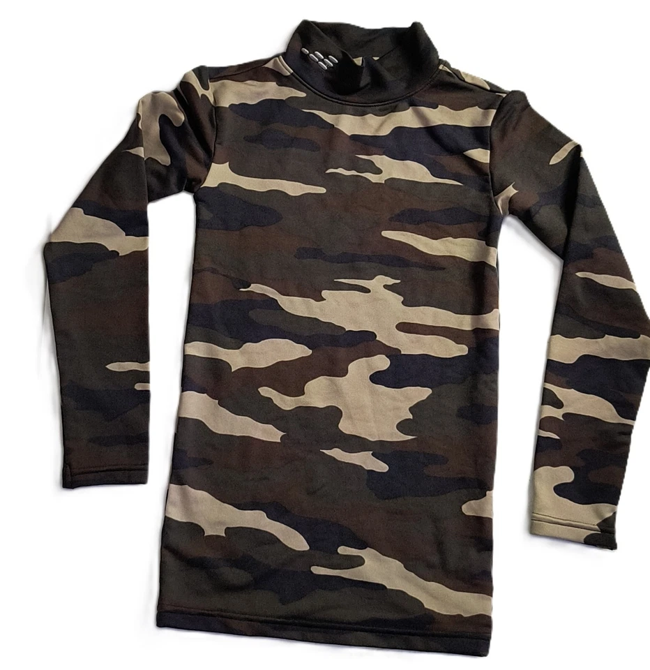 Suéter BCG Para Mujer Cuello Simulado Manga Larga Camuflado Exterior Marrón Talla Pequeña G001 Foto 1 de 4