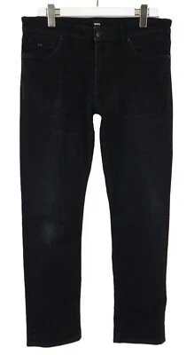 HUGO BOSS Maine Regular Fit Jeans Men's W34/L30 Black Whiskers Zip Fly Stretch - Image 1 of 4