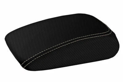 Se adapta a Audi A3 2015-2020 tapa de consola de fibra de carbono reposabrazos cubierta puntada beige Foto 1 de 4