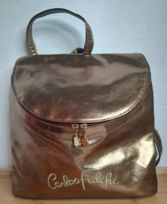 Carlos Falchi Metallic Gold Backpack - Image 1 of 4