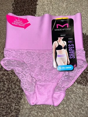 NWT Maidenform Cool Comfort Firm Brief Shapewear Panty Small Purple DM0051 - Image 1 of 2