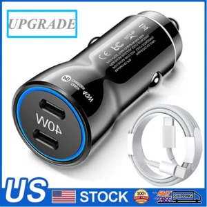 Dual USB C Type C PD Fast 40W Car Charger Adapter Lot For iPhone 16 15 Pro Max  - Picture 1 of 16