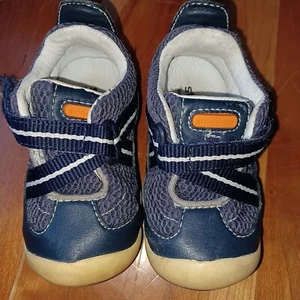 Stride Rite Baby Boy Toddler Shoe Sneaker Sz 4 Navy Blue 4W Sportie Stage 2 - Picture 1 of 8