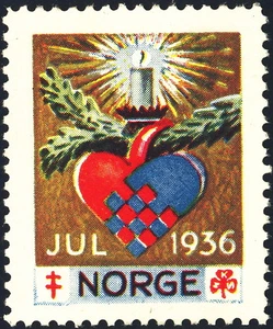 NORWAY . 1936 Christmas Seal (NKS31) Yngve Anderson, artist - Mint Never Hinged - Picture 1 of 1