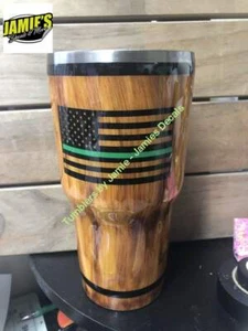 Support Flag Woodgrain Tumbler - Wood Grain Tumblers - Bild 1 von 1