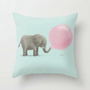 Gift Idea Elephant Balloon Cushion Cover Pillow Throw Cotton Soft 18' - Picture 1 of 1
