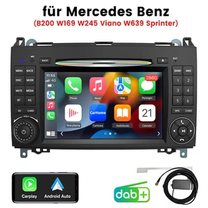 7" Autoradio Für Mercedes-Benz A/B Klasse Vito Viano Sprinter CD DAB+BT GPS Navi - Bild 1 von 16