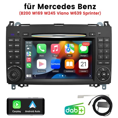 7" Autoradio Für Mercedes-Benz A/B Klasse Vito Viano Sprinter CD DAB+BT GPS Navi - Bild 1 von 4