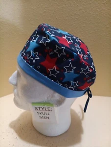 Sombrero/Gorra Exfoliante Quimio Quimio Quirúrgica Calavera 4 de Julio Packed Estrellas - Imagen 1 de 7