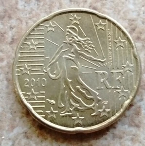 France 20 Euro Cents Year 2010 Coin - Picture 1 of 6