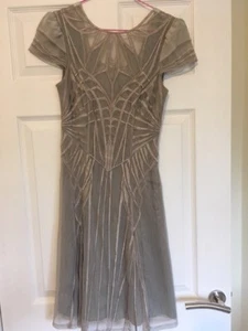 Karen Millen 1920er Jahre Stil Gatsby Champagner Spitzenkleid Größe 1 UK 8 SELTEN - Bild 1 von 4