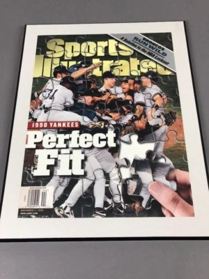 Placa de pared montada en cubierta ilustrada deportiva sellada térmicamente de los Yankees de Nueva York 1998 Foto 1 de 4