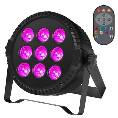 9X15W LED Stage Par Light DMX512 RGBW Beam Strobe Wash DJ Bar Club Disco Lights - Image 1 of 4