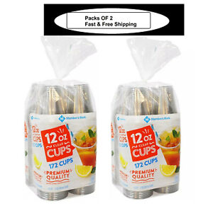 Members Mark Clear 12 Oz Plastic Cups 172 Count ( Packs of 2 )